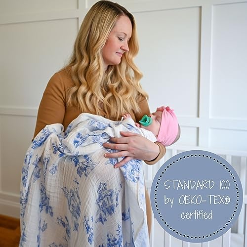 LollyBanks 100% Cotton Baby Swaddle Blankets 2 Pack, Gentle and Soft Muslin - Image 7