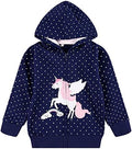 Baby Girl Zip-up Jacket Rainbow Unicorn Cotton Hoodie Sweatshirt Toddler Fall by Popshion