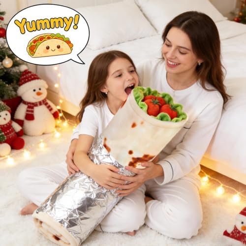 SeaRoomy Burrito Tortilla Blanket, Funny Food Throw Blanket, Round 47inches - Image 4