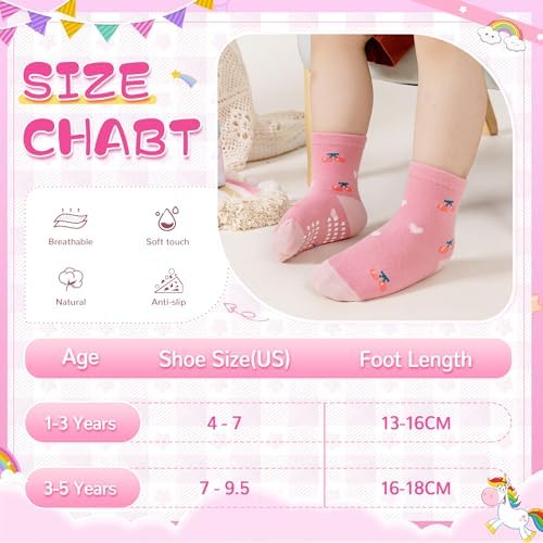 Toddler Non Slip Grips Socks Kids Anti Skid Baby Boys Girls Cotton Crew Socks - Image 6