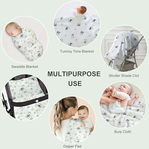 Baby Swaddle Blankets, Bamboo Muslin Receiving Blanket | 2-Pack, Lightweight & - Image 6