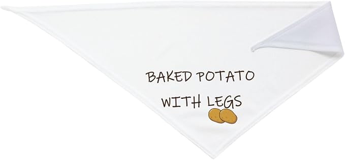 Baked Potato with Legs Dog Bandana, Funny Washable Triangle Bibs Scarf - Image 4