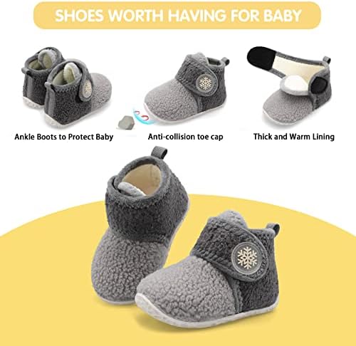 FEETCITY Baby Booties Girls Boys Infant Slippers First Walkers Shoes Warm Socks - Image 5