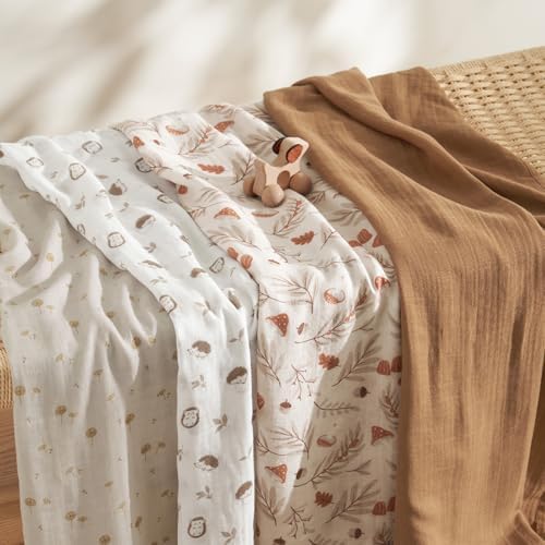 PHF Muslin Swaddle Blankets for Newborn, Large 47x 47 Inches 4 Pack Organic - Image 6
