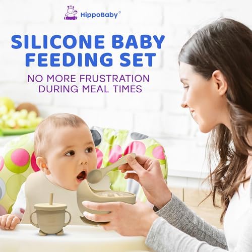 HippoBaby Baby Led Weaning Supplies | 10 Piece Silicone Baby Feeding Set | Baby - Image 3
