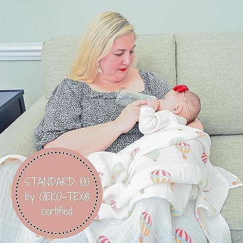 LollyBanks Baby Blankets 2 Pack, 100% Cotton Soft Muslin Swaddle Blanket - Image 6