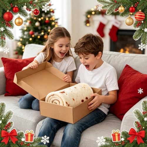 SeaRoomy Burrito Tortilla Blanket, Funny Food Throw Blanket, Round 47inches - Image 6
