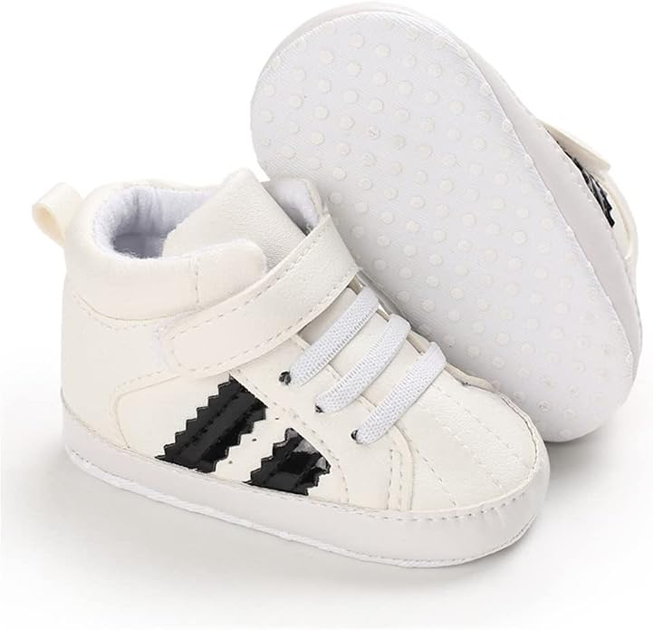 Meckior Toddler Baby Boys Girls High Tops Ankle Sneakers Soft Anti-Slip Sole PU by Meckior