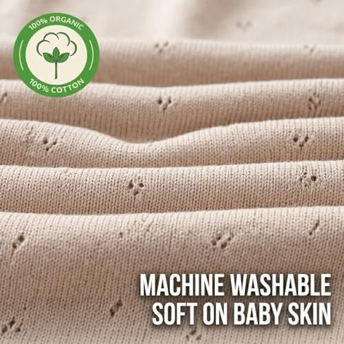 Receiving Blankets, 100% Organic Cotton Knit, Newborn Baby Swaddle | - Image 6