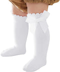 Baby Knee High Socks Newborn Ruffle Bow Socks Infant Long Sock Toddler Girls by Unknown