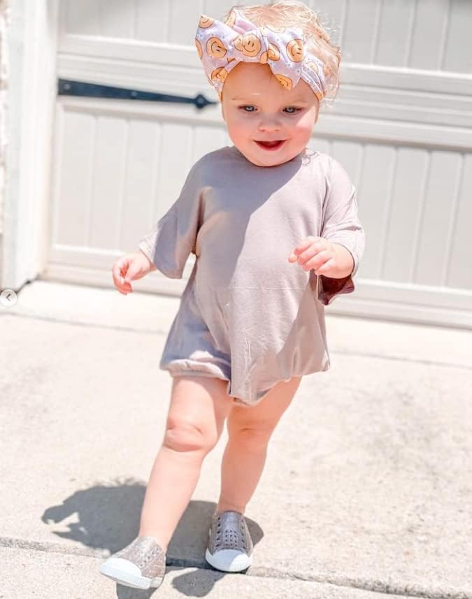Baby Boy Girl Bubble Romper Infant Plain Oversize T-shirt Bodysuit - Image 3