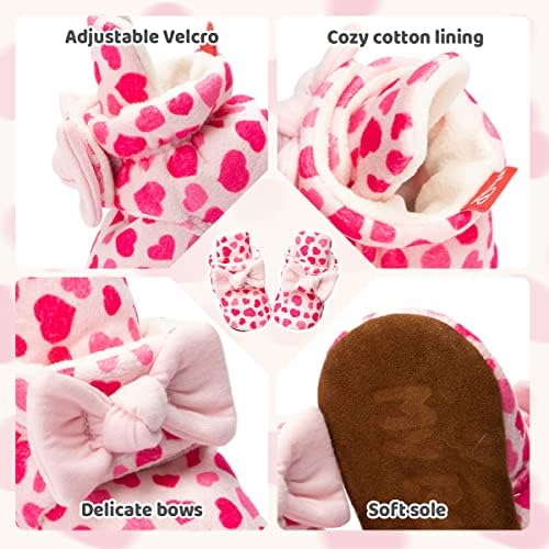 ohsofy Newborn Baby Cotton Booties Stay On Slipper Winter Warm Soft Shoes - Image 5