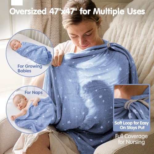 hahaland Muslin Swaddle Blankets Receiving Blanket - Image 5