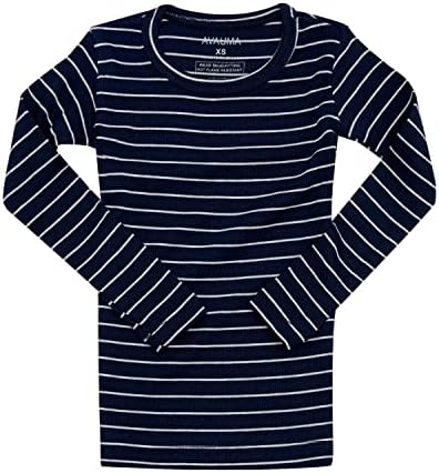 AVAUMA Stripe Pattern Baby Boys Girls Pajama Set Kids Toddler Snug fit Ribbed - Image 4