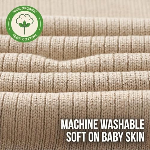 Receiving Blankets, 100% Organic Cotton Knit, Baby Swaddle 2-Pack | - Image 6