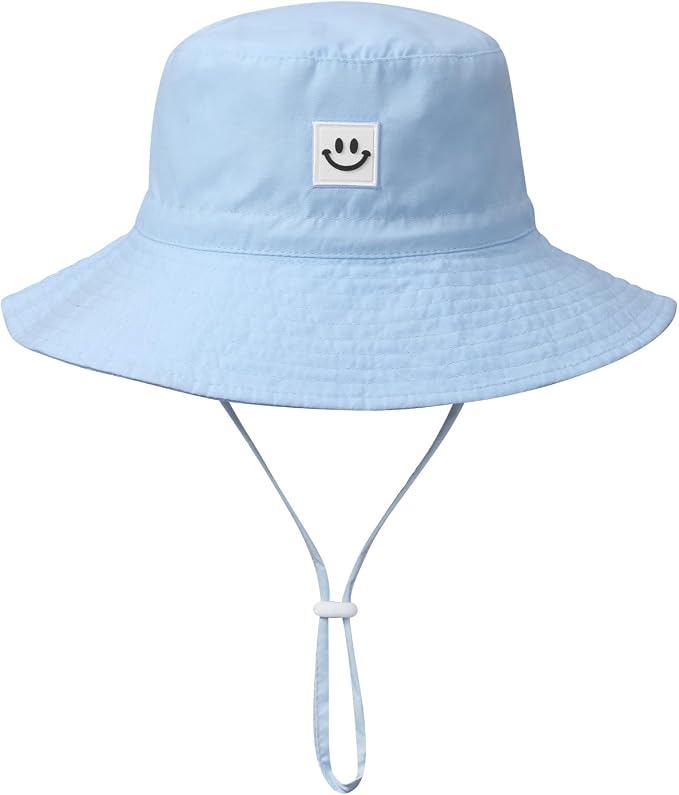 Baby Sun Hat Smile Face UPF 50+ Toddler Bucket Hat by MaxNova