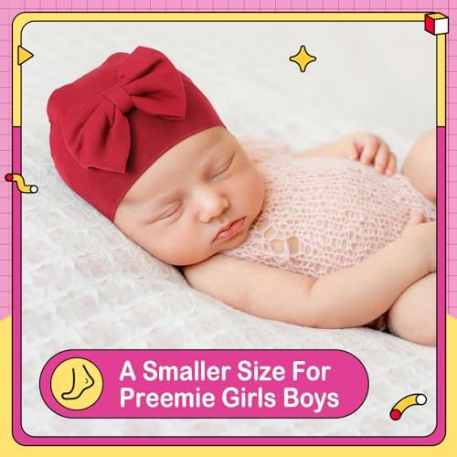 Cuffbow 4 Pcs Preemie Hats Baby Cap - Image 5