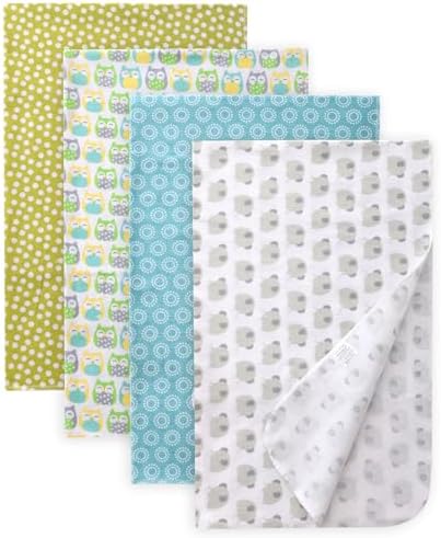 Gina Era Cotton Flannel Receiving Blankets Baby 4 Pcs, Baby Swaddle Blankets by GinaEra