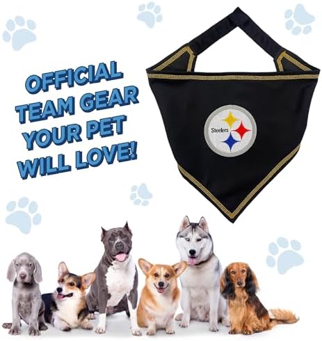 NFL Pittsburgh Steelers TIE Bandana, Large/X-Large. Dog Bandana Scarf Bib - Image 7