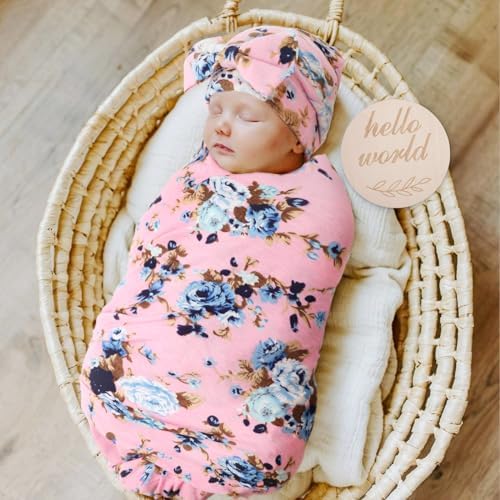 DRESHOW BQUBO Baby Girl Newborn Floral Receiving Blankets - Image 2