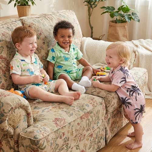 Kuriozud Baby Girl Boy Romper Pajamas Onesie Short Sleeve Button Down Pjs - Image 3