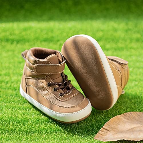 Meckior Toddler Baby Boys Girls High Tops Ankle Sneakers Soft Anti-Slip Sole PU - Image 4