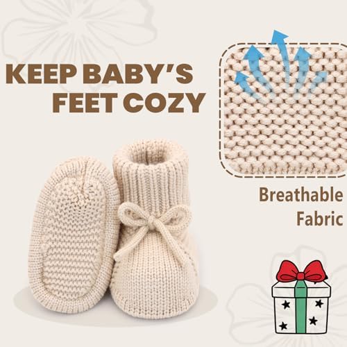 Baby Girl Booties Newborn Knit Crib Shoes Infant Bunny Booties New Born Boy - Image 5