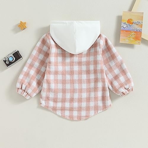 Douhoow Toddler Baby Plaid Jacket Baby Boy GIrl Flannel Hoodies Zip Up Hooded - Image 5