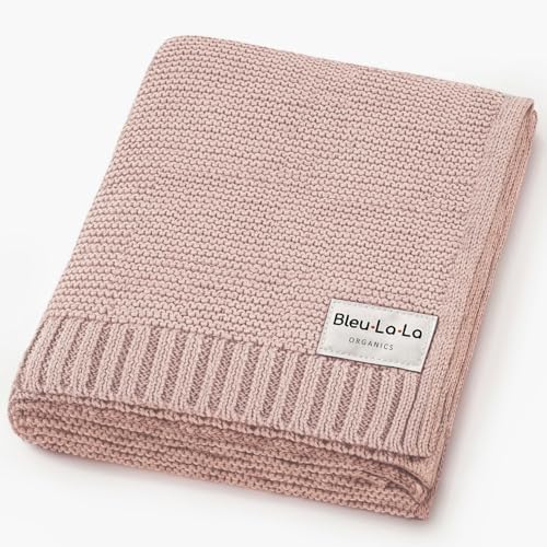 100% Organic Cotton Heritage Knit Textured Baby Quilt Blanket by BleuLaLa