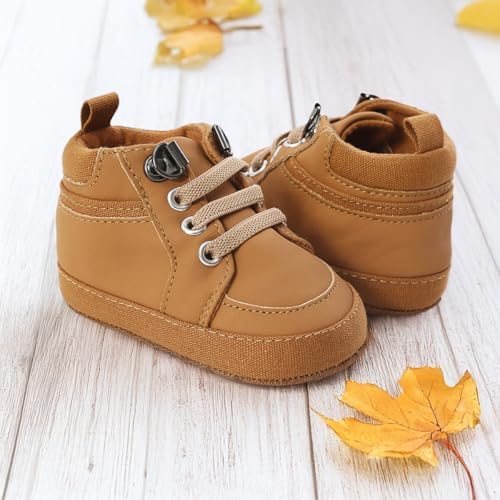 Meckior Toddler Baby Boys Girls High Tops Ankle Sneakers Soft Anti-Slip Sole PU - Image 4