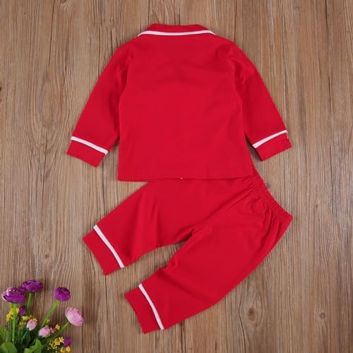 Kids Baby Girl Boy Satin Pajamas Set Button Down Sleep Shirt Top+Long Pants - Image 4