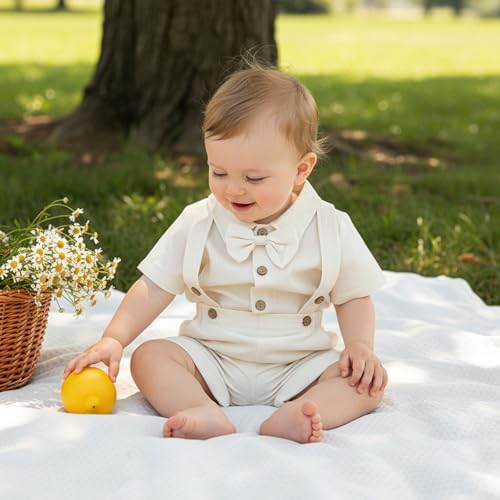 PUHHAPIEY Baby Boy Gentleman Wedding Outfit Dress Romper Suspender Pants | 0 3 - Image 2