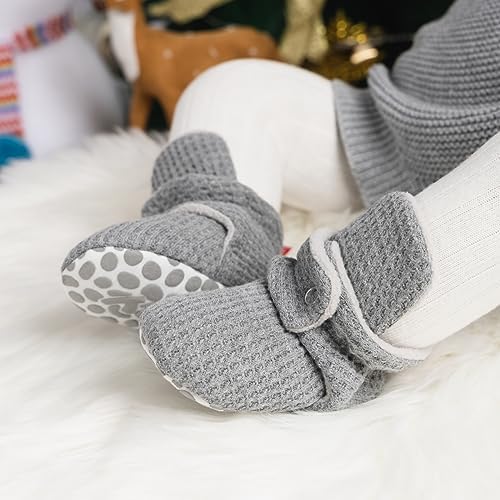 HsdsBebe Unisex Newborn Baby Cotton Booties Non-Slip Sole - Image 2