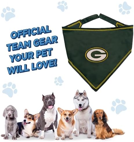 Pets First NFL Green Bay Packers TIE Bandana, Small/Medium. Dog Bandana Scarf - Image 4