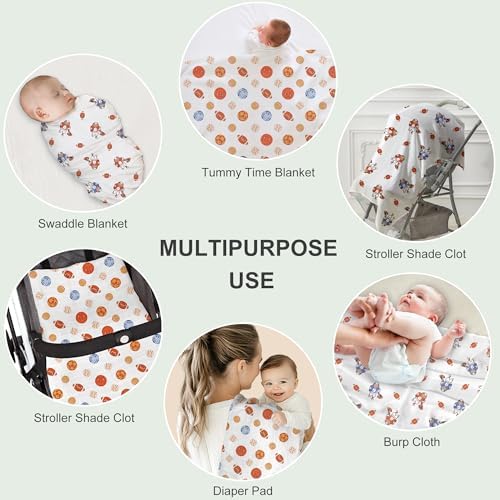 Baby Swaddle Blankets, Bamboo Muslin Receiving Blanket | 2-Pack, Lightweight & - Image 6