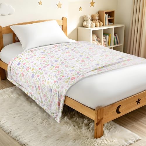 CREVENT Minky Floral Toddler Blanket - Image 2