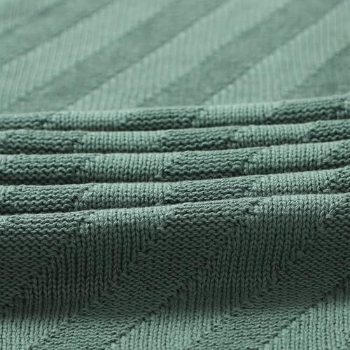 Avibae Knitted Baby Throw Blanket, Solid Color Swaddling Receiving Blanket - Image 3