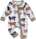Western Baby Cowboy Clothes Neutral Zipped Fall Romper Outfit by SAYOO-Alljustforkids