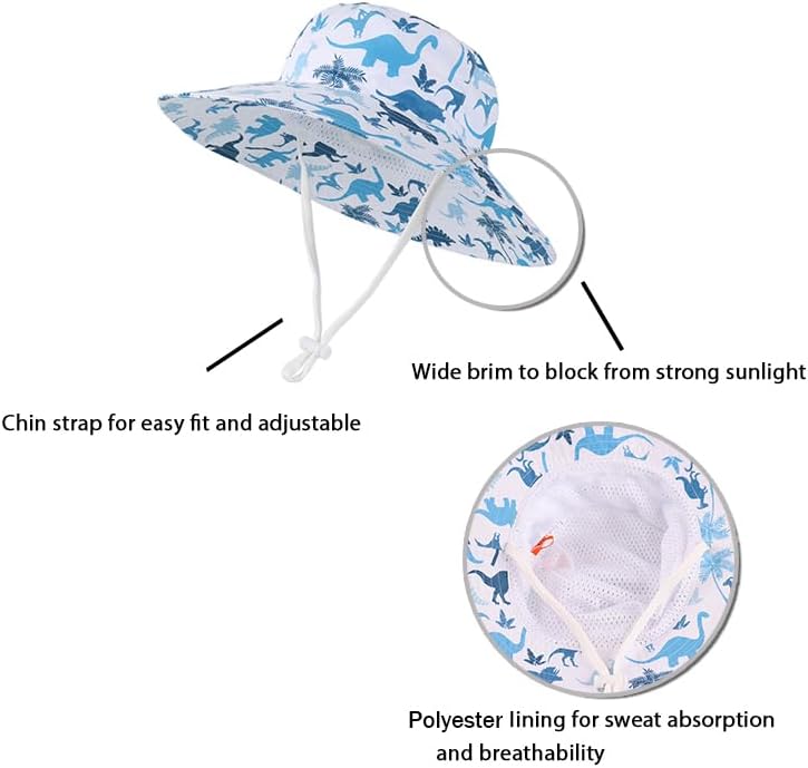 LANGZHEN Sun Protection Hat for Kids Toddler Boys Girls Wide Brim Summer - Image 2