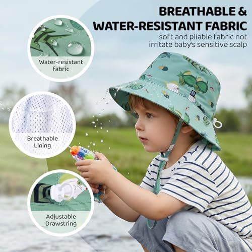 Toddler Bucket Hats UPF 50+ Baby Sun Hat Adjustable Kids Sun Protection Summer - Image 3