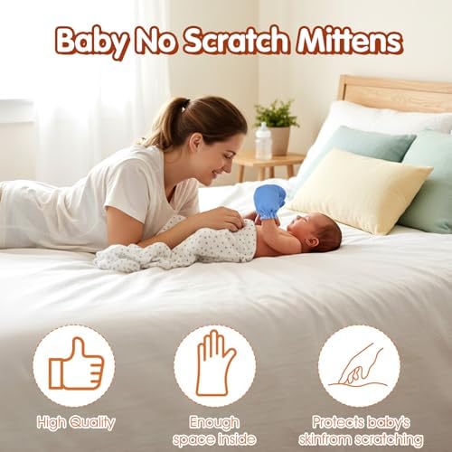 ElevateTech Newborn Baby Muslin Mitten No Scratch Mitten 0-6 month 8 Pair - Image 5