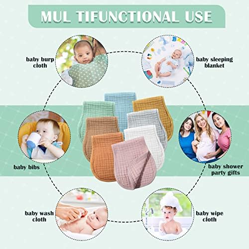 Frienda 8 Pack Muslin Burp Cloths - Image 3