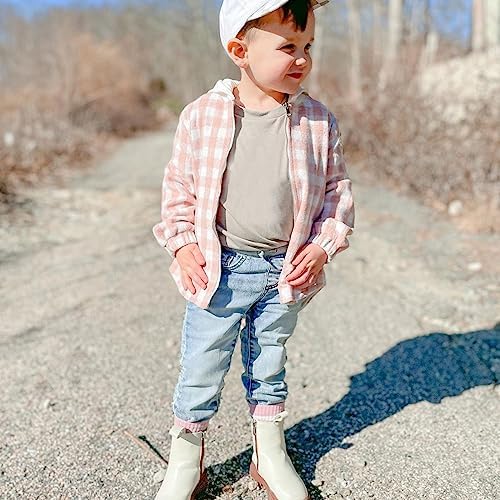 Douhoow Toddler Baby Plaid Jacket Baby Boy GIrl Flannel Hoodies Zip Up Hooded - Image 6