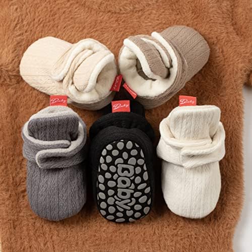 Meckior Newborn Infant Baby Girls Boys Warm Fleece Winter Booties First Walkers - Image 2