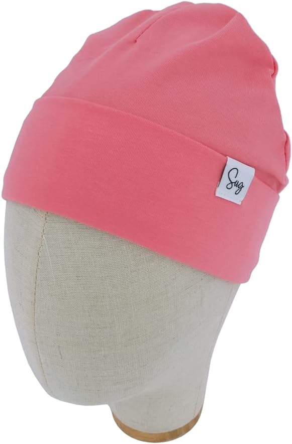 Jersey Beanie Hat for Newborn Baby Boys Girls Silky Satin Lined Hats Bonnet - Image 2