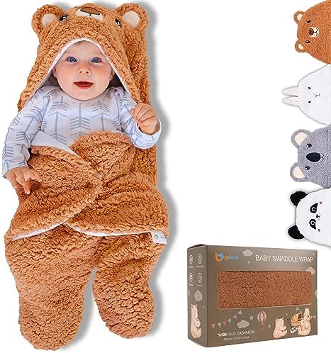 Baby Swaddle Blanket Bear 0-6 Months Cute Organic Ultra Soft Plush NewBorn Baby by bydooobd
