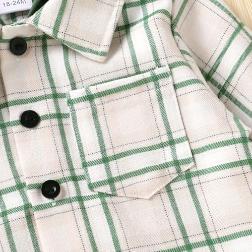 YOUNGER STAR Toddler Kids Boys Girls Flannel Hooded Plaid Shirt Button Baby Red - Image 4