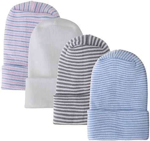 DRESHOW BQUBO 4 Pack Newborn Hospital Hat Infant Baby Hat Cap by DRESHOW