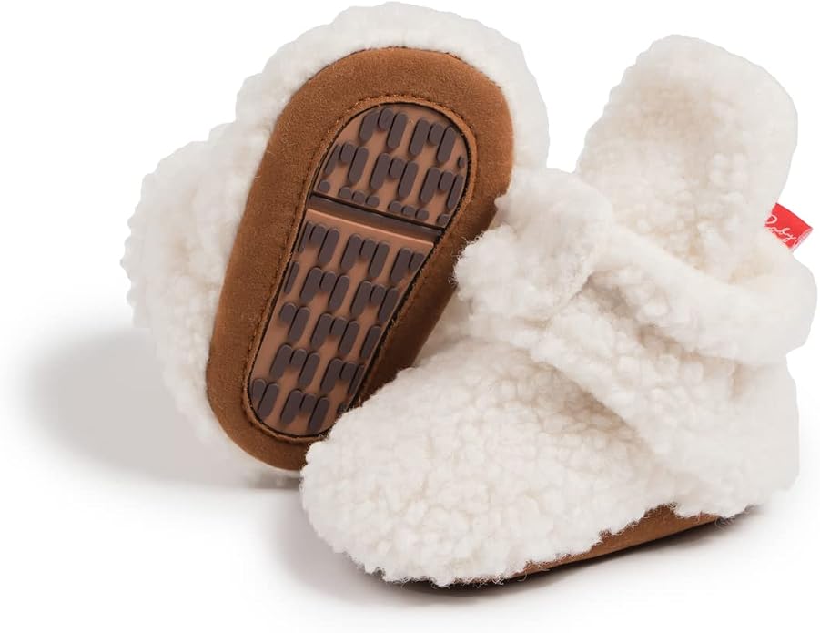 Babelvit Newborn Baby Boy Girl Soft Fleece Booties Stay On Infant Slippers by Babelvit