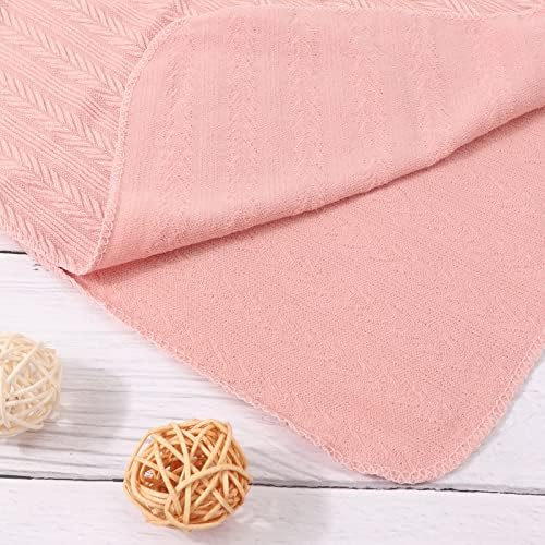 AQOKKA Newborn Receiving Blanket Wheat Ear Bow Hat Mitten Set | 4 Set Receiving - Image 4